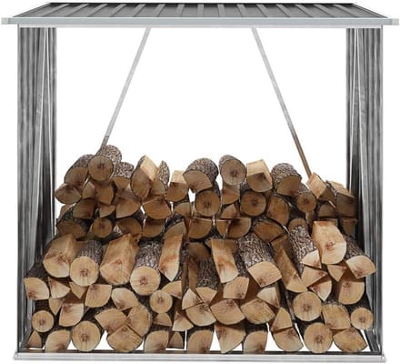 Tuinschuur Staal - Buitenopslag Hout - Hout Opslaan - Schuin Dak Design - 163 x 83 cm - Antraciet