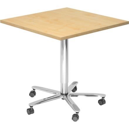 BISTRO 88Q C - Systeem conferentietafel Esdoorn 80 x 80 Chroom