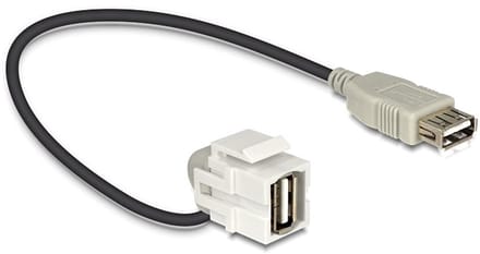 Keystone USB2.0 module -  USB-A haaks naar beneden - 0,20 meter