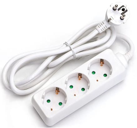 Stekkerdoos - Verlengsnoer - Aigi Synci - 3680W - 3 Stopcontacten - 3 Meter - Wit | Nederland