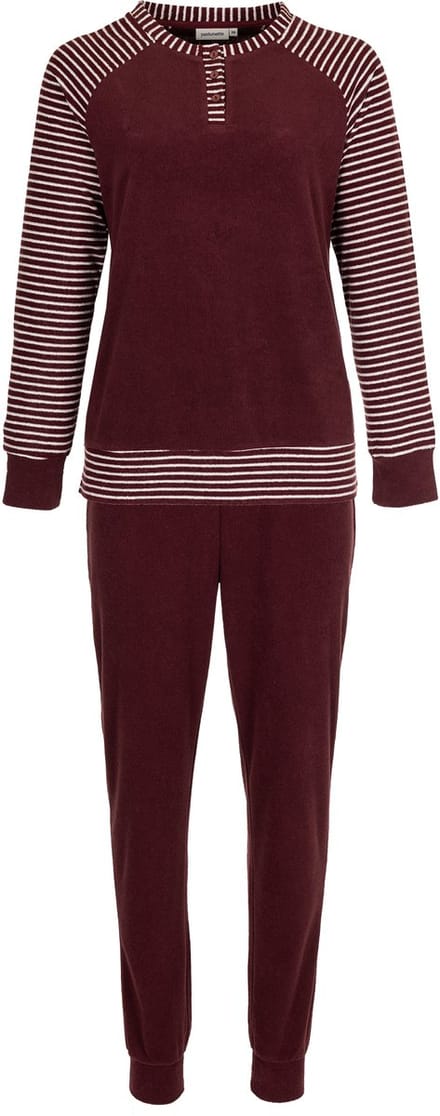 Pastunette Pyjamaset - Katoen/Polyester - Badstof - Bordeaux - Maat 38