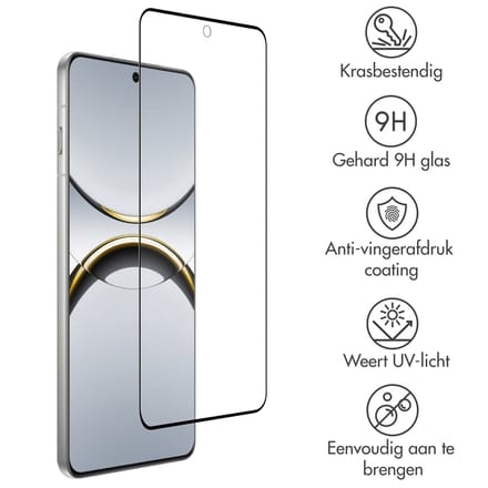 Accezz Screen Protector - Geschikt voor Oppo Find X8 Pro - Gehard Glass Full Cover