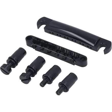 Chevalet à sillet 12 cordes et cordier avec plots Métal Ensemble de cordier de guitare Remplacement pour LP black