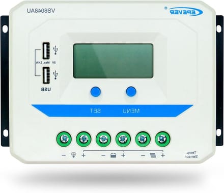 Zonne Laadregelaar - Solar Controller PWM - Zonne-energie Systeem - Dubbele USB Output - 60A - Grijs