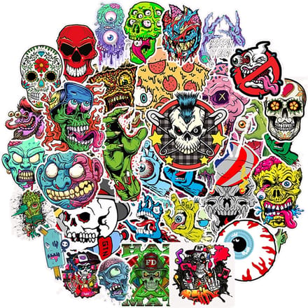 Horror Halloween Stickers - Spooky - Eng -set 50 stuks - Laptop Stickers - Stickervellen