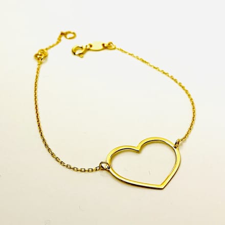 Minimalistische damesarmband met hart - AG925 - Goudkleurig