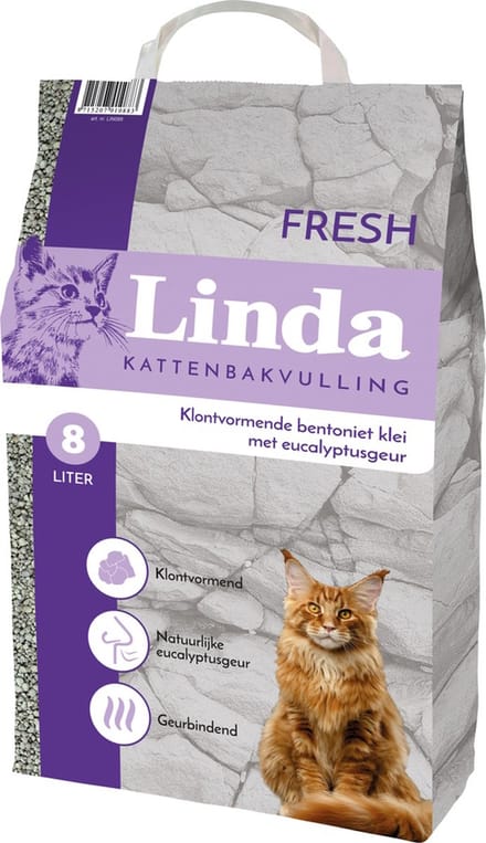 Linda Fresh Kattenbakvulling - 8 liter - Klontvormend - Eucalyptusgeur