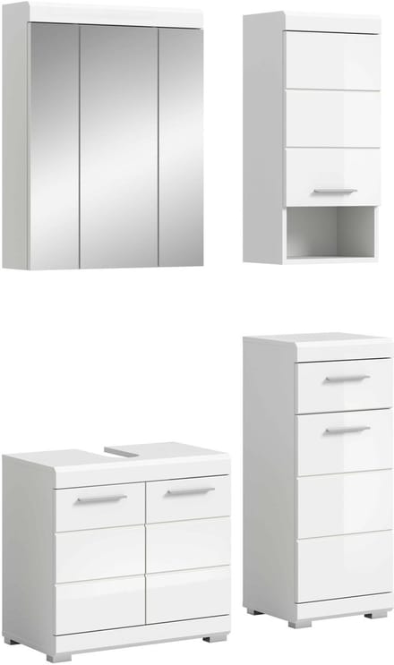 Scout badkamercombinatie wit hoogglans MDF TZ wit NB - 34x112x191cm