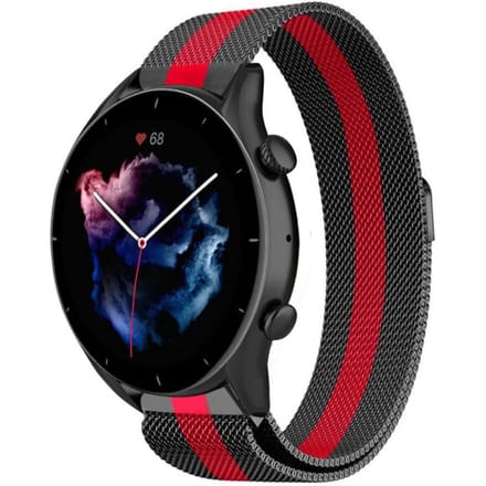 Amazfit GTR 3 (Pro) Milanese band (zwart/rood)