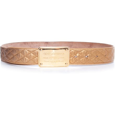 Dolce & Gabbana Gouden leren gewatteerde riem