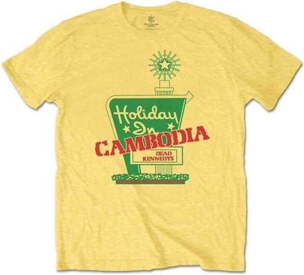 Dead Kennedys Heren Tshirt -M- Holiday In Cambodia Geel