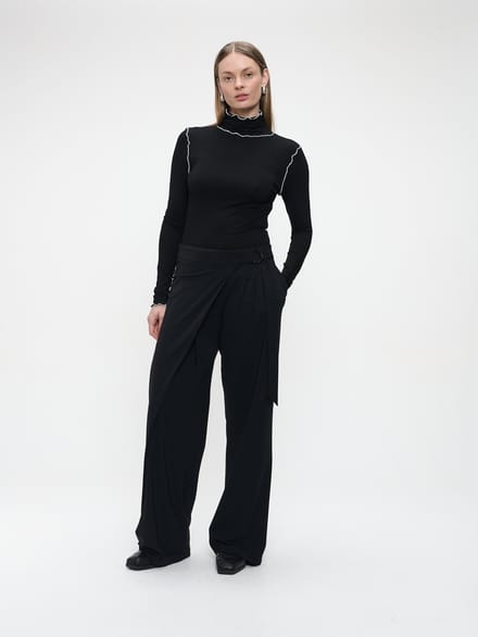 Enny pants technical jersey | Black - Black / XS
