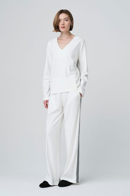 Agnese blouse in soft Punto Milano jersey | Panna - Panna / M