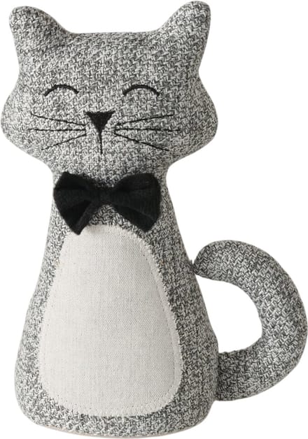 Boltze - Deurstopper - Deurstop - Kat - Poes - Kitty - Zwarte Strik - 28x9cm