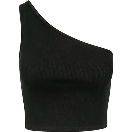 Urban Classics Cropped Asymmetric Dames Top - zwart - XL