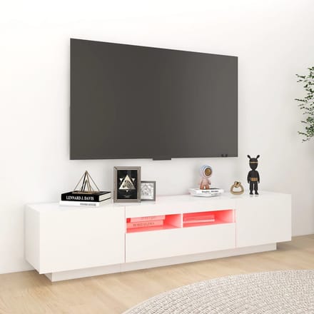 vidaXL - Tv-meubel - met - LED-verlichting - 180x35x40 - cm - wit