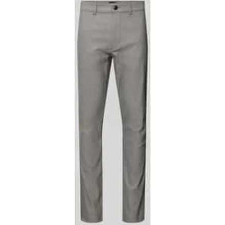 slim fit chino van katoenmix met linnen en met viscose