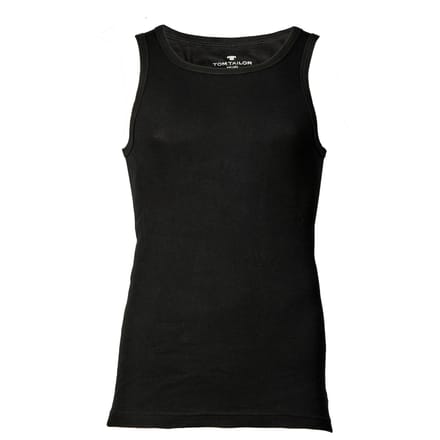 Tom Tailor - Tanktops met geribde structuur in een set van 2 - Maat M/5 - black uni