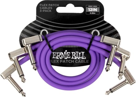 Ernie Ball 6453 Flex Patch Cables Patchkabel Paars 30cm 3-Pack