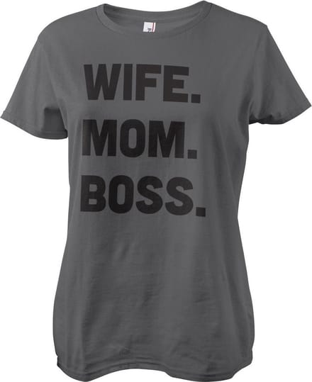 Hybris Dames-T-shirt 'Wife - Mom - Boss Girly'