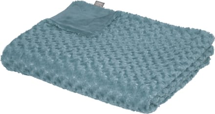 Atmosphera Sprei/deken/plaid - aqua blauw - polyester - 230 x 180 cm - geknoopt motief