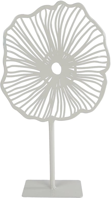 Van Manen sculptuur decoratie beeld op standaard off-white metaal 17x6x31cm.