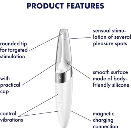 Satisfyer, tipvibrator, 'Twirling Delight', 17 cm, waterdicht, oplaadbaar, medische siliconen