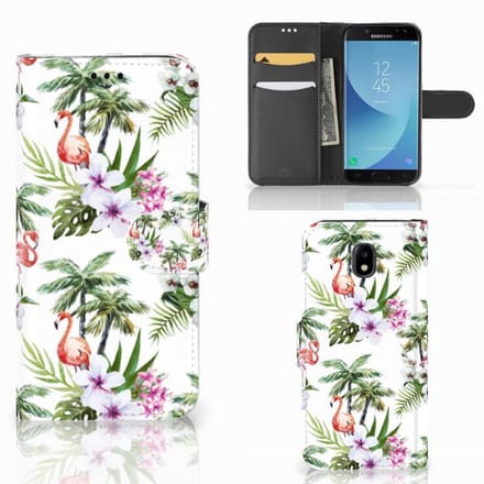 Samsung Galaxy A30 Telefoonhoesje met Pasjes Flamingo Palms