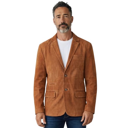 Heren Italiaanse beige suède leren blazerjas - Trabzon