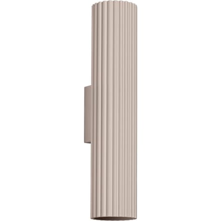 Wandlamp KARBON 30 lange geribbelde buis met 2 lichtbronnen - Sollux Lighting - IP20 - Taupe aluminium behuizing - 6.5 x 8.5 x 30 cm - 2 x GU10 LED, exclusief lichtbron - 2 x 10 W - Minimalistische wandlamp voor woonkamer, slaapkamer en eetkamer