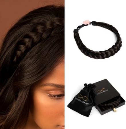 Infinity Braids - Lizzy Regular Braid - Haarband - Haarband Dames - Haarbanden - Haarband meisje - Lizzy Espresso Smoke