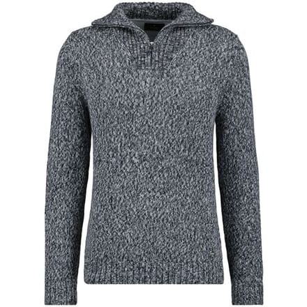Ragman Trui Troyer Zip Cotton Knit Pullover Elbow Patches Asphalt / male