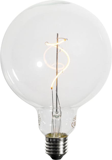 LUEDD E27 dimbare LED spiraal filament G125 4W 270 lm 2200K