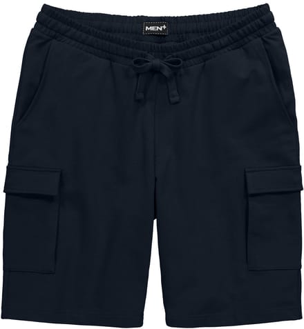 Men Plus - Heren - Cargo-sweatbermuda buikfit basic fit elastische tailleband - Navy blauw - Maat 4XL
