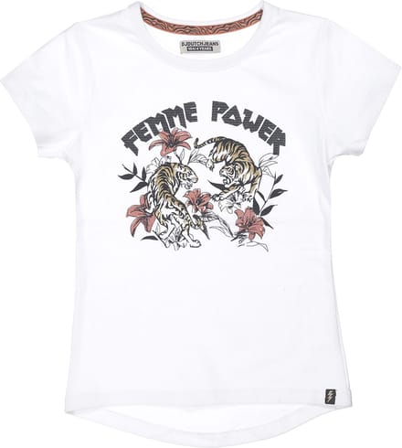DJ Dutchjeans - Meisje Shirt Wit - Maat 116