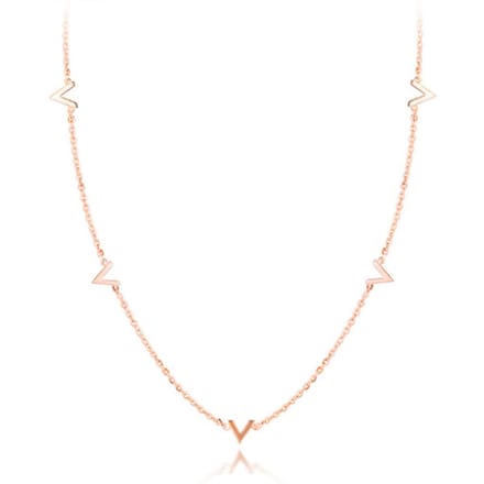 Cilla Jewels ketting Letter V Rosegoud Verguld