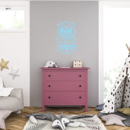 Muursticker - When I Look At You I See My - 40,6 x 63 - Licht Blauw