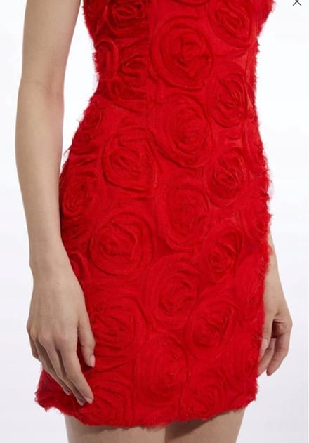 Karen Millen - Mini Jurk - Bloemmotief - Rood