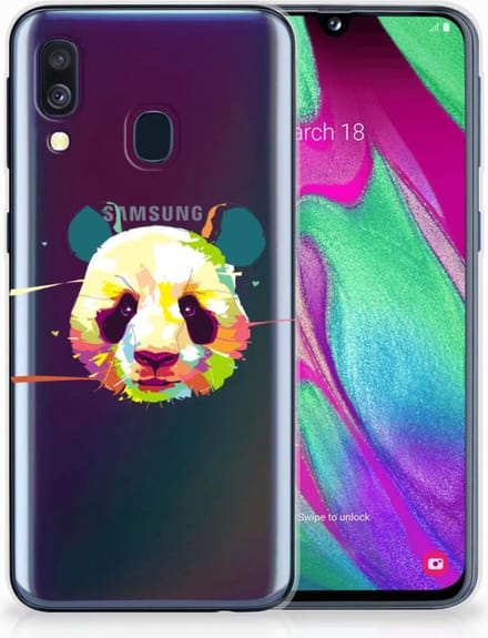 Samsung Galaxy A40 Telefoonhoesje met Naam Panda Color