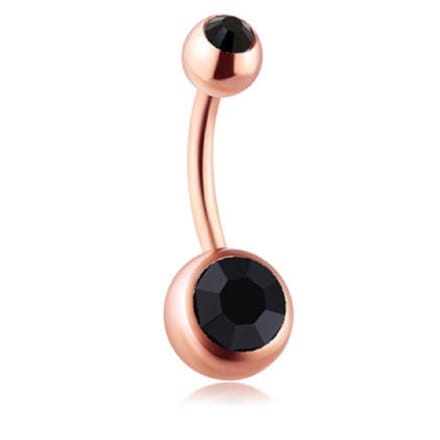 Navel Piercing - Rose Goud Met Steentjes