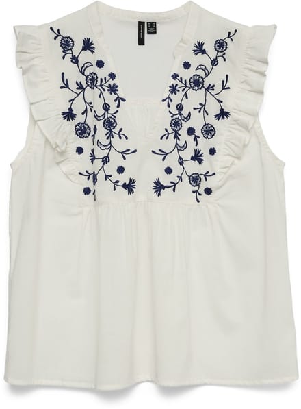 VERO MODA - VMHANNAH EMB SL TOP WVN NOOS - Dames - Blouses