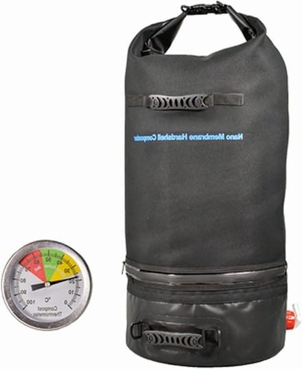 Compostbak Tuin - Compostzak Tuinafval - Compost Maken - Met Thermometer - 70 Liter - Zwart