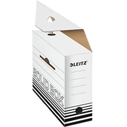 Archiefdozen Solid Box 6128 - FSC gerecycled karton - rug 100 mm - wit-zwart - 10 stuks
