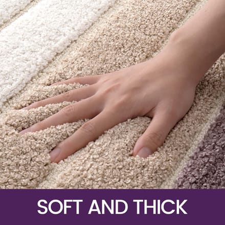 Famanu - Beige microvezel badmat 50 x 80 cm, absorberend, wasbaar, antislip