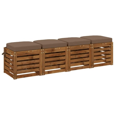 vidaXL - 4-delige - zitkussens - SOEST - 4 - pcs - 100% - Polyester - Taupe