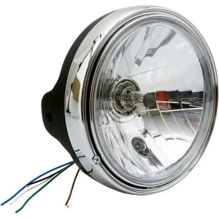 Motorfiets koplamp met gladde optische behuizing h4 lamp + positielicht Avoc Guzzi Homologue CE