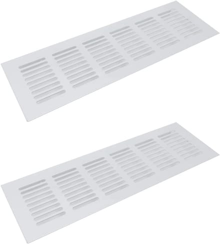 Set van 2 Rechthoekige Ventilatieroosters in Wit - Universele Afdekking voor Vloer, Plafond, Wand en Raam