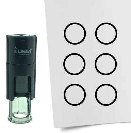 CombiCraft Stempel Rondje 10mm rond - zwarte inkt