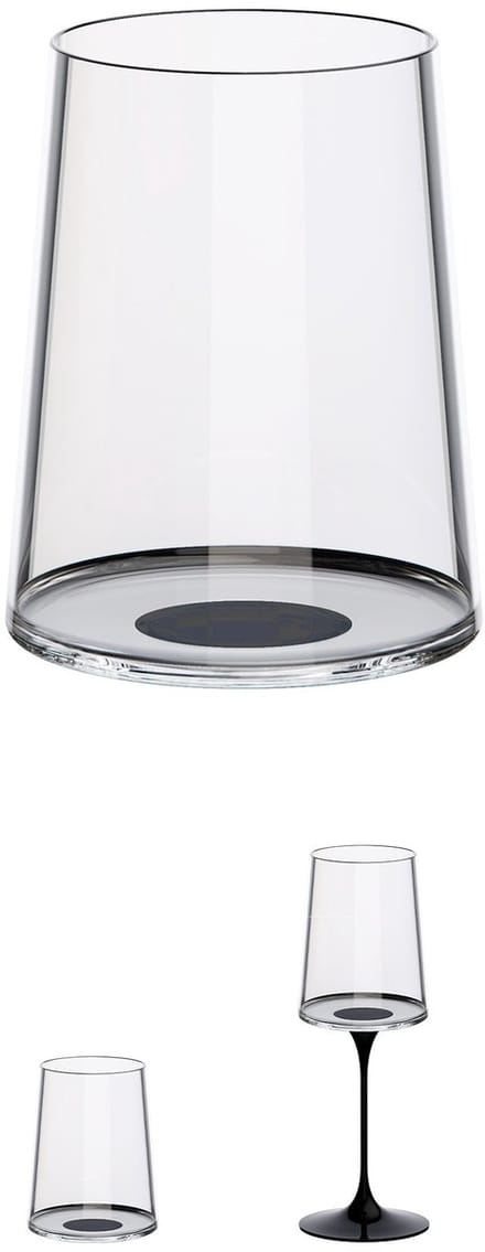 Trebonn SplitGlass - Tumbler / Wittewijnglas - 280ml - Set van 2 - Zwart