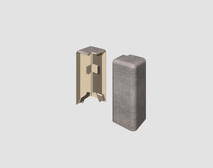 EGGER buitenhoekelement voor 6 cm plinten KUBUS Steen grijs